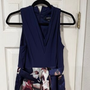 Ignite Navy and Floral Women's Dress w/pockets